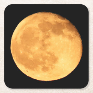 Full Moon with Orange Glow Coaster