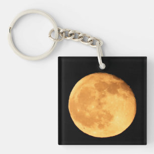 Full Moon with Orange Glow Key Ring