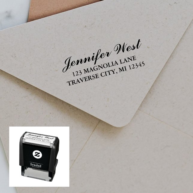 Full Name Fancy Return Address Self-inking Stamp (Creator Uploaded)