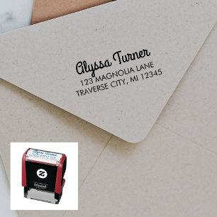 Full Name Fancy Return Address Self-inking Stamp