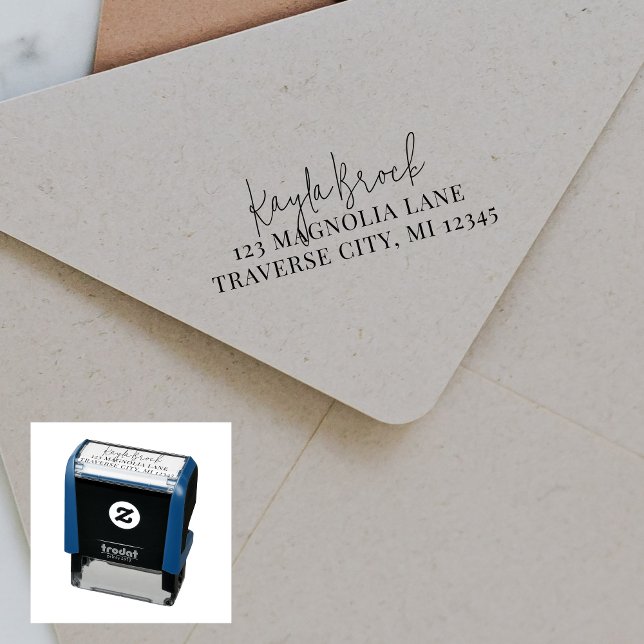 Full Name Fancy Return Address Self-inking Stamp (Creator Uploaded)