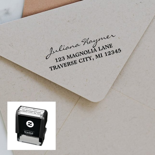 Full Name Fancy Return Address Self-inking Stamp (Creator Uploaded)