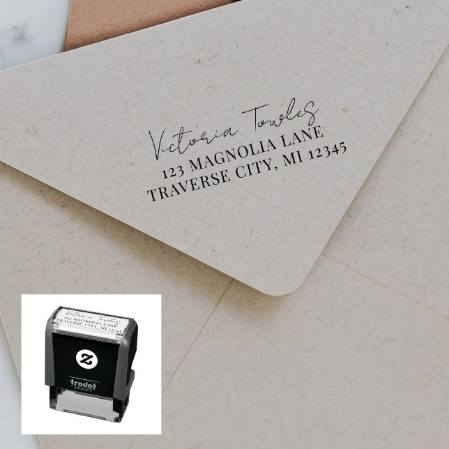 Full Name Fancy Return Address Self-inking Stamp (Creator Uploaded)