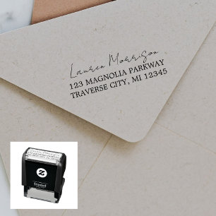 Full Name Fancy Return Address Self-inking Stamp
