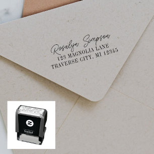 Full Name Fancy Return Address Self-inking Stamp