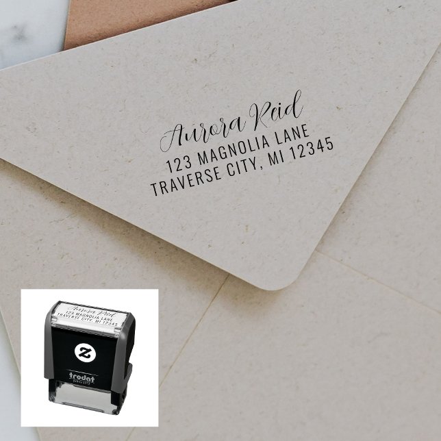 Full Name Fancy Return Address Self-inking Stamp (Creator Uploaded)