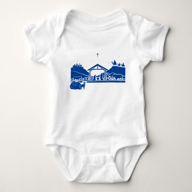 Full Nativity Christmas Baby Bodysuit (Front)