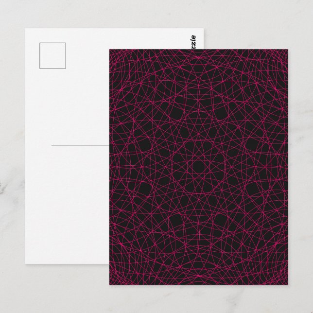 Full Neon Grid Postcard (Black) – Customisable (Front/Back)