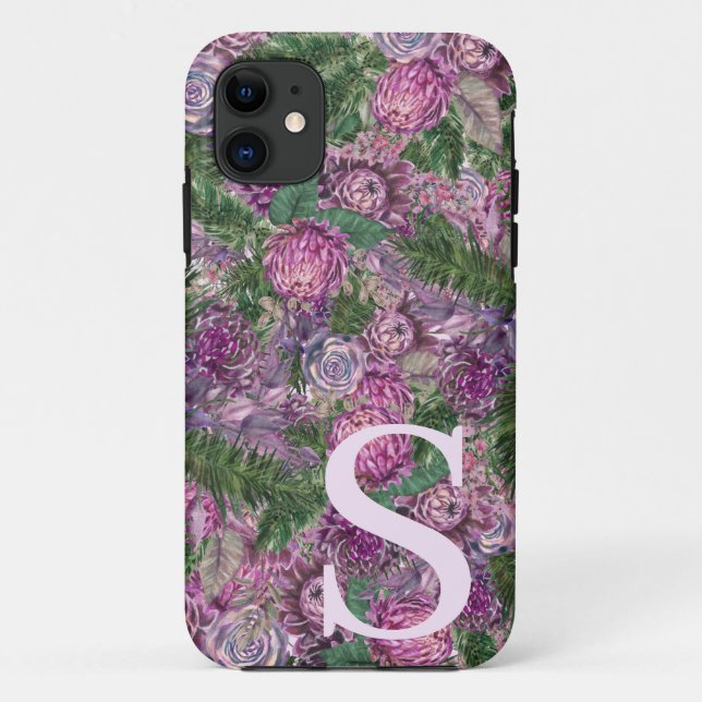 Full of Flower Personalised with Monogram Case-Mate iPhone Case (Back)