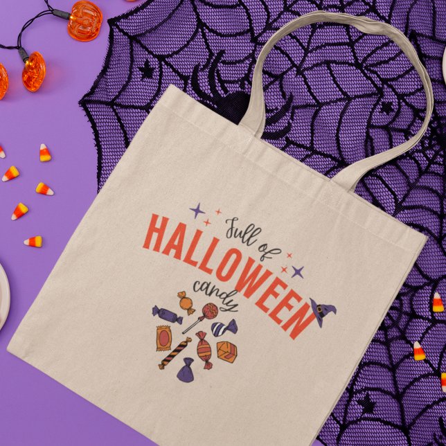 Full of Halloween Candy | Vintage Style Tote Bag (Full of halloween candy tote bag)
