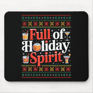 Full Of Holiday Srit Christmas Drinking Retro Tail Mouse Pad