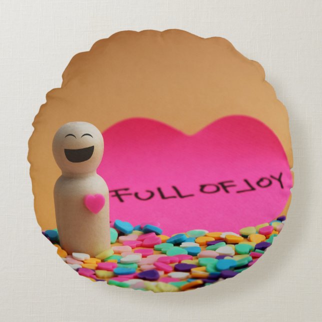 Full of joy round cushion (Front)