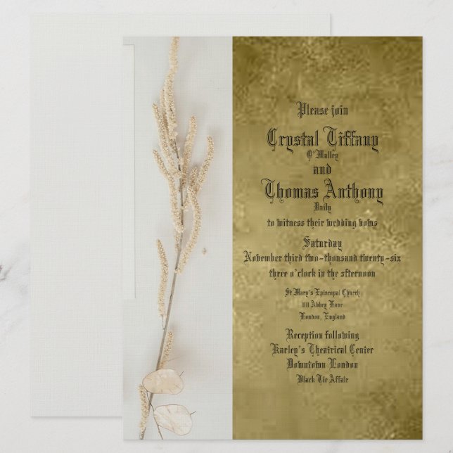 Full of Life Flat Wedding Invitation (Front/Back)
