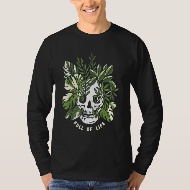 Full Of Life Skull Gardening Vintage T-Shirt (Front)