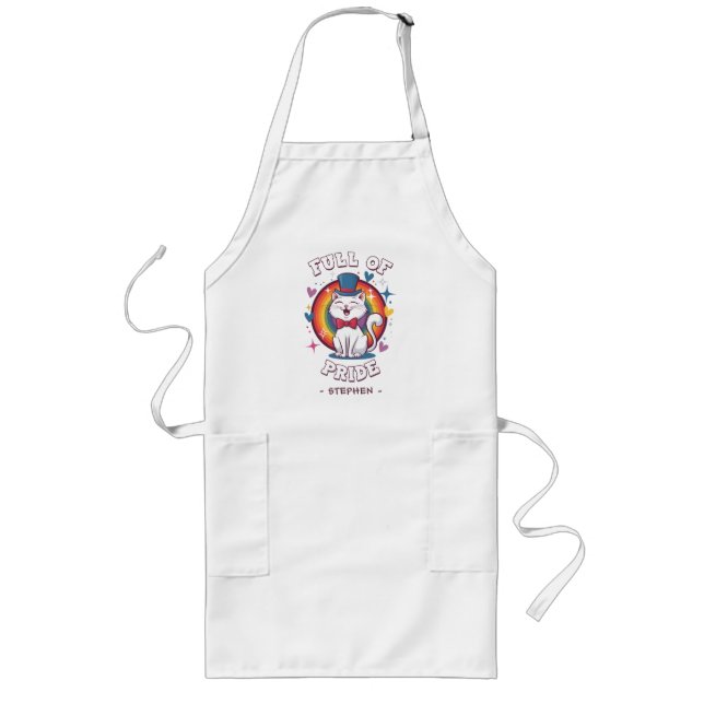 Full of Pride | LGBTQ Cat Pride Long Apron (Front)