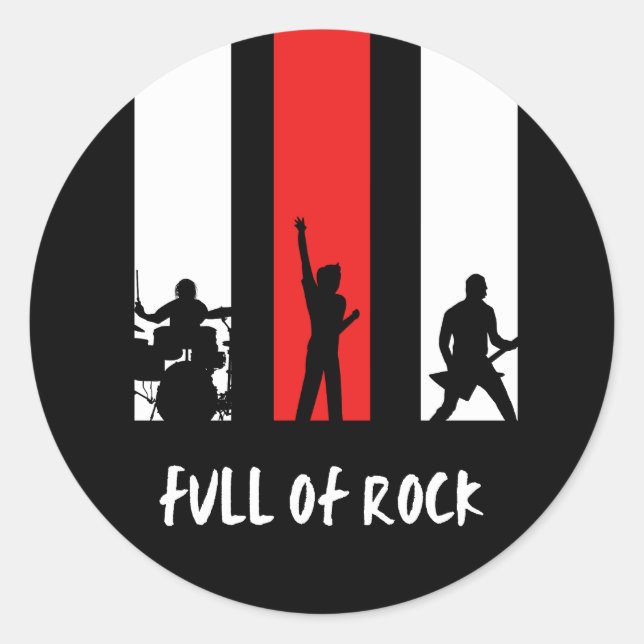 Full of Rock Classic Round Sticker (Front)