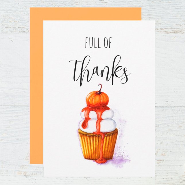 Full of thanks Thanksgiving Day Flat Holiday Card (I wish you happiness!!!)