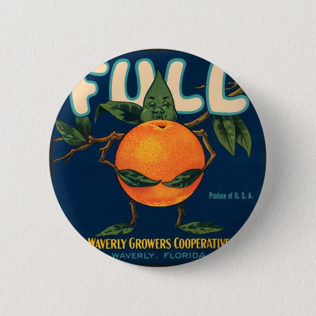 Full - Orange Crate Label 6 Cm Round Badge (Front)