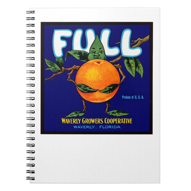 Full - Orange Crate Label Spiral Notebook (Front)