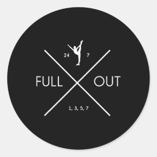 Full Out 24 7 Cross Cheerleading Scale Stunt Cheer Classic Round Sticker