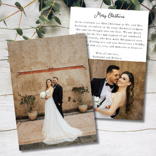 Full Page Two Photo Newlywed Merry Christmas Card