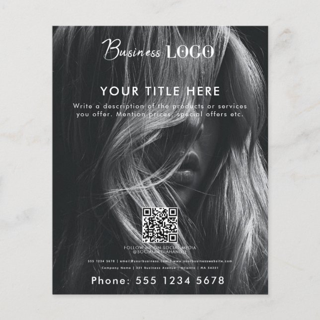 Full Photo Beauty Hair Nail Salon Hairdresser Flyer (Front)
