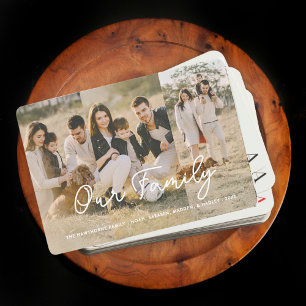 Full Photo Custom Family Text Script Typography Playing Cards