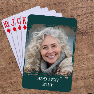 Full Photo Custom Poker — Emerald Green Playing Cards