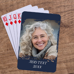 Full Photo Custom Poker — Navy Playing Cards