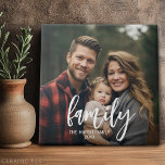 Full Photo - Custom Script Family Text Tile<br><div class="desc">A fun way to capture memories and share them with friends. Add a photo and your favourite caption to make a cool gift for friends. A 2nd line of text is available to record the year or add any other text.</div>