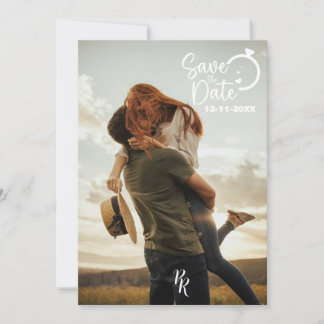 Full Photo Design with Modern Script Save The Date