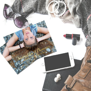 Full Photo Foil Graduation Announcement Postcard