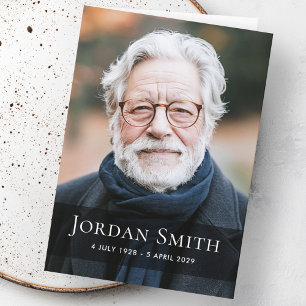 Full photo funeral bereavement thank you folded card