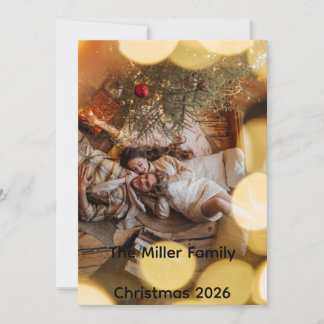 Full Photo Home for Christmas Burgundy Holiday Card