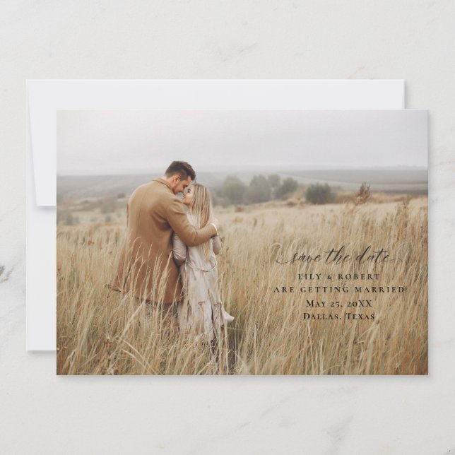Full Photo Image Wedding Save The Date Cards (Front)
