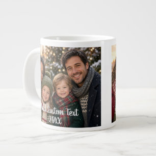 Full Photo Layout with a Modern White Script Text Large Coffee Mug