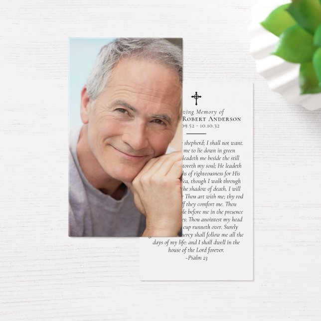 Full Photo Memorial Prayer Card (Desk)
