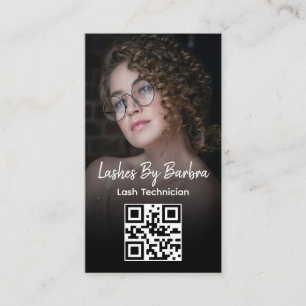 Full photo modern minimalist lash tech salon business card