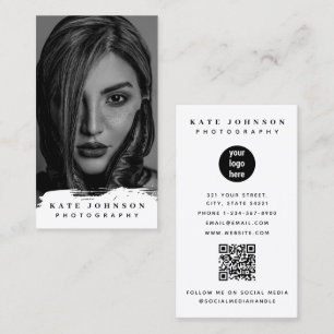 Full Photo Modern Photography Business Logo  Card