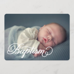Full Photo Script Baptism Invitation