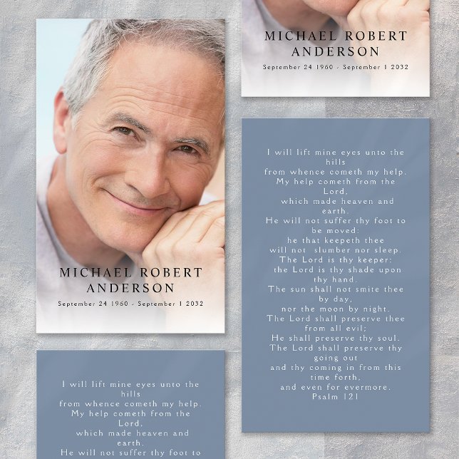 Full Photo Sympathy Memorial Prayer Card (Creator Uploaded)