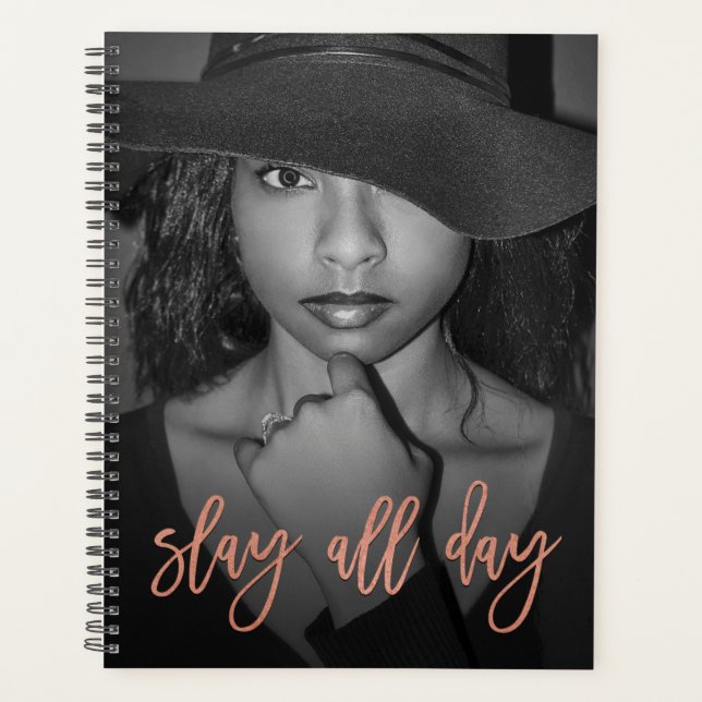 Full Photo Template Rose Gold Slay All Day Planner (Front)