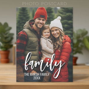 Full Photo - Vertical Custom Script Family Text Postcard