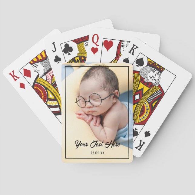 Full Photo - Vertical Custom Text Playing Cards (Back)
