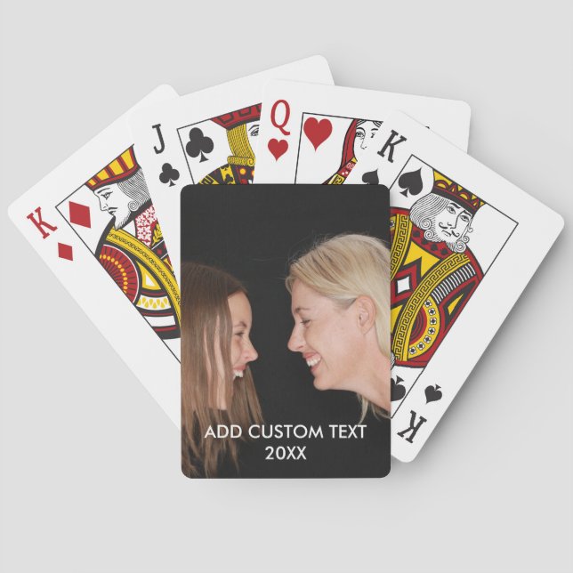 Full Photo - Vertical Custom Text Playing Cards (Back)