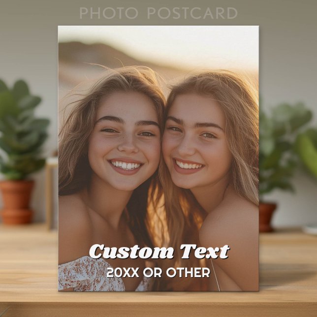Full Photo - Vertical Custom Text Postcard (Simple Postcard with Custom Photo and Text)