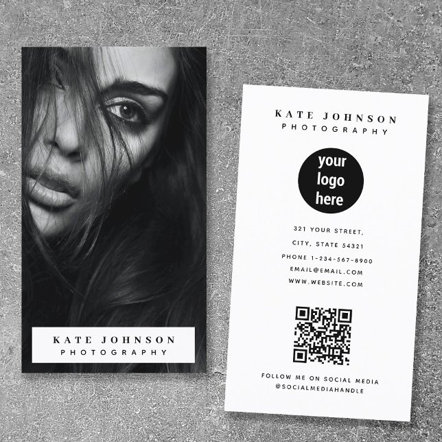 Full Photo Vertical Photography Business Logo  Business Card (Full Photo Vertical Photography Business Logo Business Card)