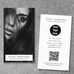 Full Photo Vertical Photography Business Logo Card