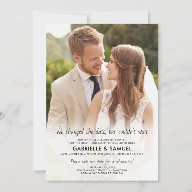 Full Photo Wedding Celebration Save The Date Announcement (Front)