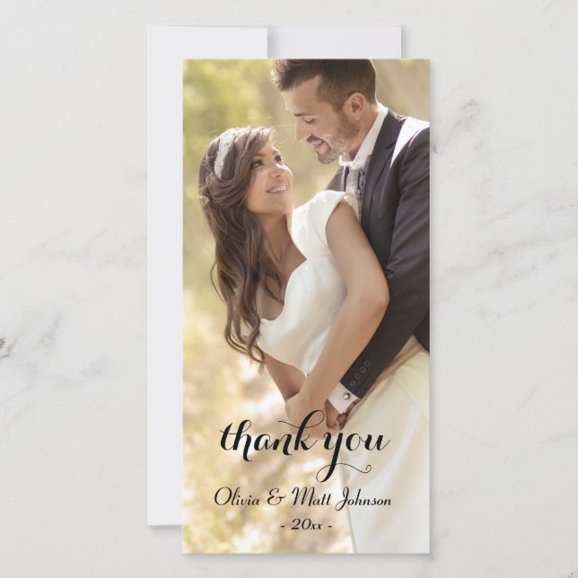 Full Photo Wedding Thank You Card (Front)